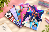 10 Pcs A4 File Folders with Button Lock – Unicorn, Moana, BTS, Black Pink & Football Designs (KANJAK DEAL)