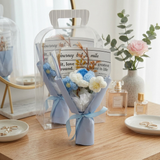 Crochet Rose & Daisy Gift Box – Handmade Forever Flower Bouquet