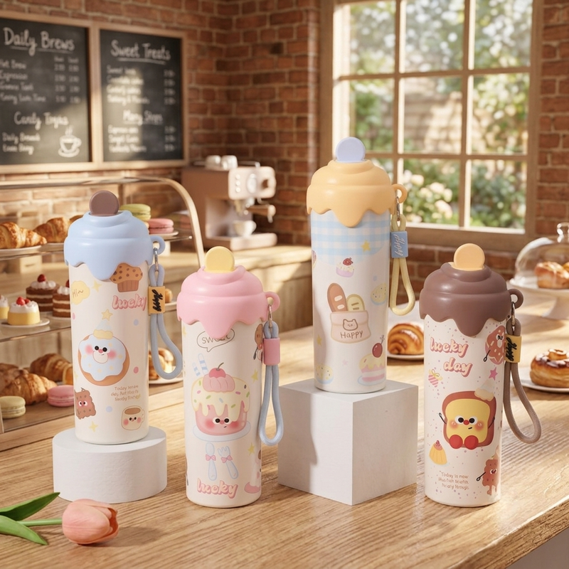 2 Pcs Ice Cream Bottle – 600ml Insulated Stainless Steel Bottle (KANJAK DEAL)