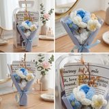 Crochet Rose & Daisy Gift Box – Handmade Forever Flower Bouquet