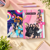 10 Pcs A4 File Folders with Button Lock – Unicorn, Moana, BTS, Black Pink & Football Designs (KANJAK DEAL)