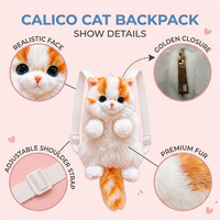 Cute Cat Plush Backpack – Adorable Soft Animal Bag for Kids