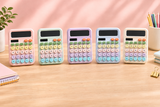 Cute Korean Pastel 12-Digit Desktop Calculator with Large LCD Display