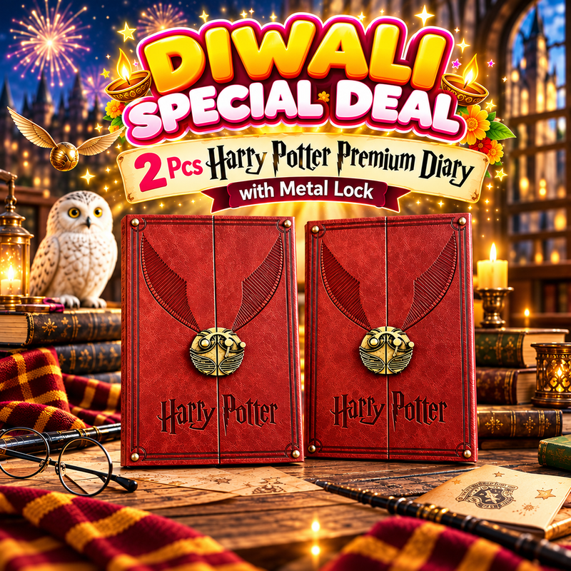2 Pcs Harry Potter Premium A5 Leather Diary with Metal Lock (DIWALI DEAL)