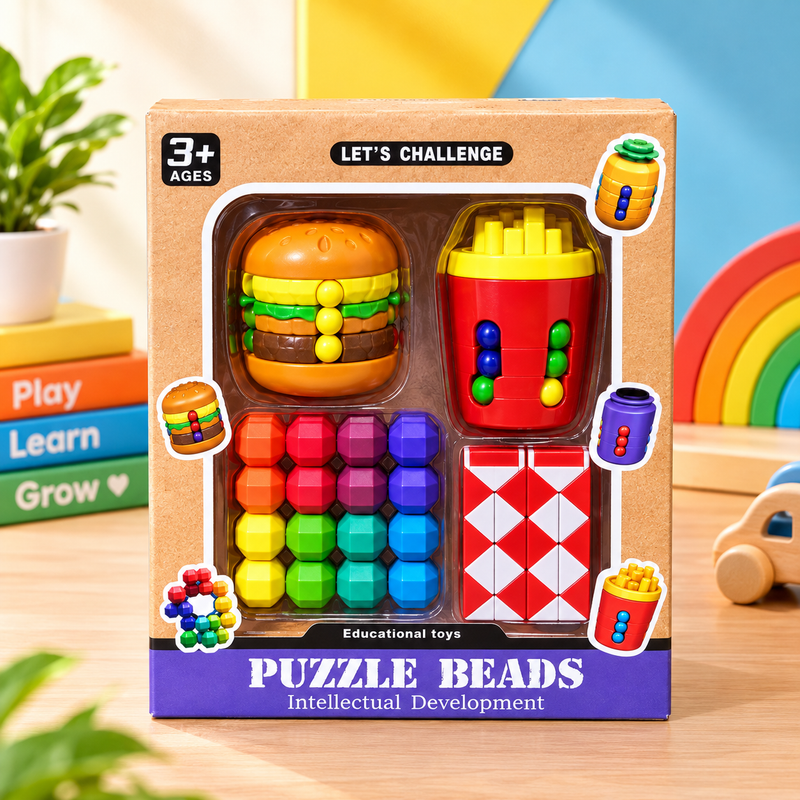 4-in-1 Fast Food Puzzle Set for Kids